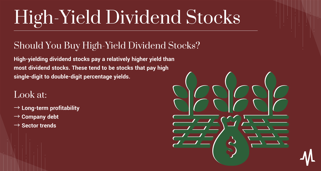 Infographic about high-yield dividend stocks